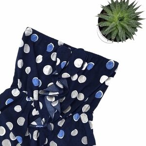 Banana Republic Strapless Blue Polka Dot Dress